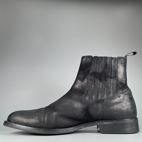 DONALD J. PLINER Enos I20 Men's 10 Black Leather Pull On Chelsea Boot Casual EUC - Picture 7 of 9